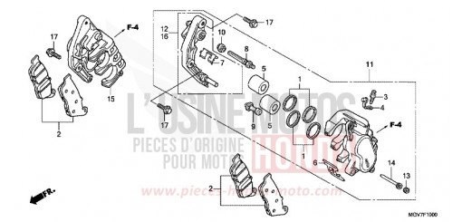 FRONT BRAKE CALIPER (CBR600F) CBR600FC de 2012